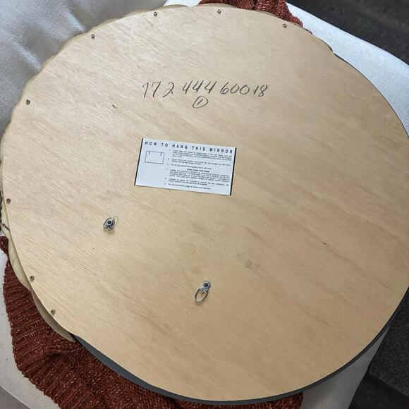 Vintage 80s 90s Gold Crescent Moon Face Wall Mirror 26” Hollywood Regency Style - Picture 6 of 6